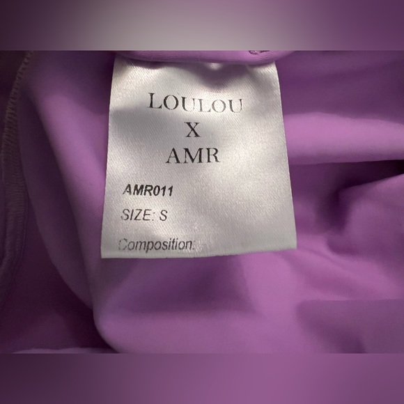 Loulou X AMR crew neck sleeveless bodysuit fitted w stretch Lavender size S EUC - Picture 8 of 8